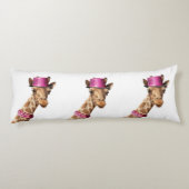 Giraffe in sparkly roze pet lichaamskussen (Achterkant)