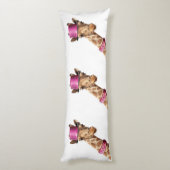 Giraffe in sparkly roze pet lichaamskussen (Achterkant (Verticaal))