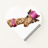 Giraffe in sparkly roze pet notitieboek (Achterkant)