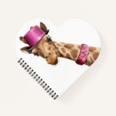 Giraffe in sparkly roze pet notitieboek (Voorkant)