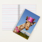 Giraffe in sparkly roze pet notitieboek (Binnen)