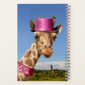 Giraffe in sparkly roze pet notitieboek (Achterkant)