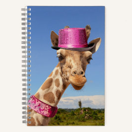 Giraffe in sparkly roze pet notitieboek