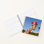 Giraffe in sparkly roze pet notitieboek (Binnen)