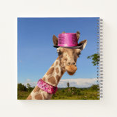 Giraffe in sparkly roze pet notitieboek (Achterkant)