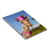 Giraffe in sparkly roze pet notitieboek (Rechterzijde)