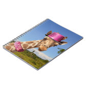 Giraffe in sparkly roze pet notitieboek (Linkerzijde)