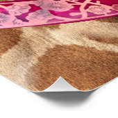 Giraffe in sparkly roze pet perfect poster (Hoek)