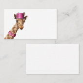 Giraffe in sparkly roze pet plaatskaartje (Voorkant / Achterkant)