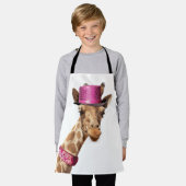 Giraffe in sparkly roze pet schort (Gedragen)