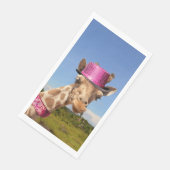 Giraffe in sparkly roze pet servet (Hoek)