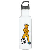 Giraffe in Sport met Voetbal Waterfles (Voorkant)