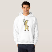 Giraffe in Tennis met Tennis racket Hoodie (Voorkant volledig)