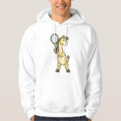 Giraffe in Tennis met Tennis racket Hoodie (Voorkant)
