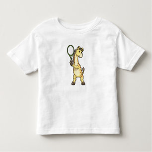 Giraffe in Tennis met Tennis racket Kinder Shirts