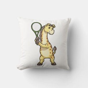 Giraffe in Tennis met Tennis racket Kussen