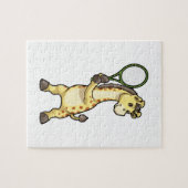 Giraffe in Tennis met Tennis racket Legpuzzel (Horizontaal)
