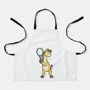 Giraffe in Tennis met Tennis racket Schort