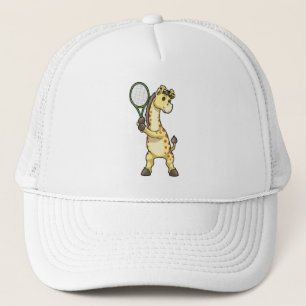 Giraffe in Tennis met Tennis racket Trucker Pet