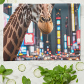 Giraffe in Times Square Theedoek (Gevouwen)