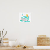 GIRAFFE in Tub Oerwoud Bathroom Art Print (Keuken)