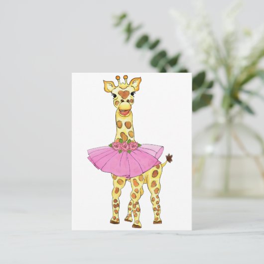 Giraffe in Tutu Briefkaart (Staand voorkant)