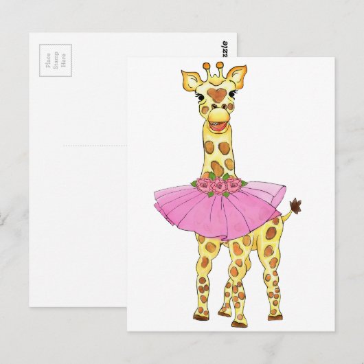 Giraffe in Tutu Briefkaart (Voorkant / Achterkant)