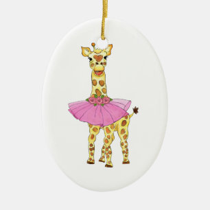 Giraffe in Tutu Keramisch Ornament
