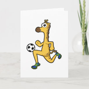 Giraffe in Voetbal Sport Kaart