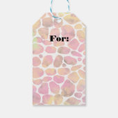 Giraffe in waterverf verjaardagsfeestje cadeaulabel (Achterkant)