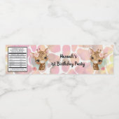 Giraffe in waterverf waterfles etiket (Enkel label)