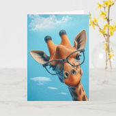 Giraffe in wolken met bril kaart (Gele Bloem)