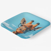 Giraffe in wolken met bril papieren bordje (Gebogen)