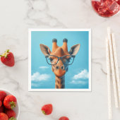 Giraffe in wolken met bril servet (Insitu)