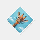 Giraffe in wolken met bril servet (Hoek)
