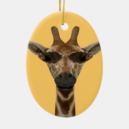 Giraffe Incognito Keramisch Ornament (Achterkant)