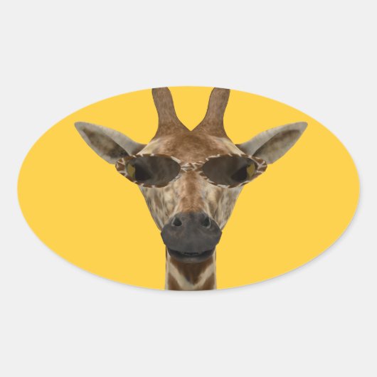 Giraffe Incognito Ovale Sticker (Voorkant)