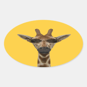 Giraffe Incognito Ovale Sticker
