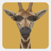 Giraffe Incognito Vierkante Sticker (Voorkant)