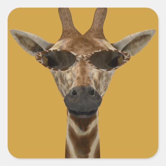 Giraffe Incognito Vierkante Sticker (Voorkant)