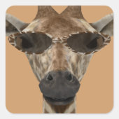 Giraffe Incognito Vierkante Sticker (Voorkant)