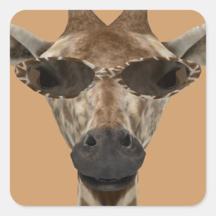 Giraffe Incognito Vierkante Sticker