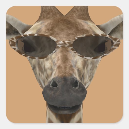 Giraffe Incognito Vierkante Sticker (Voorkant)