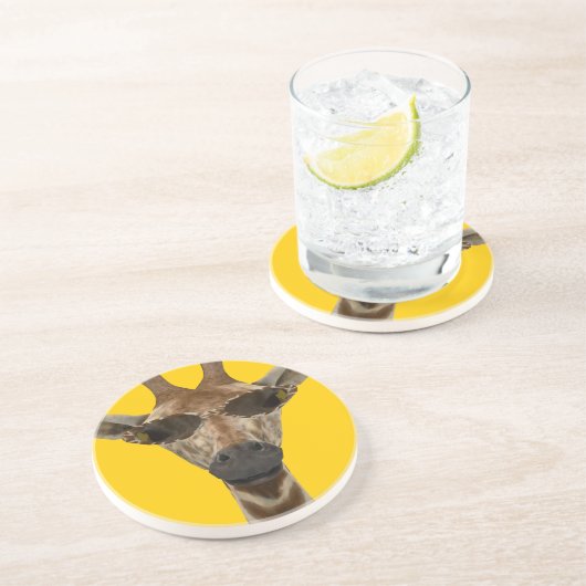 Giraffe Incognito Zandsteen Onderzetter (Zijkant)