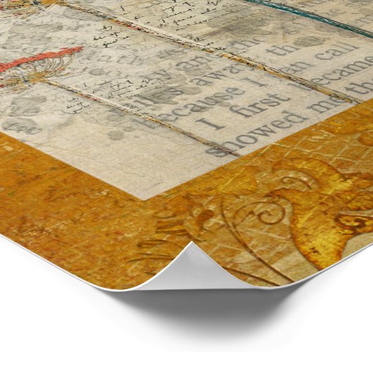 GIRAFFE & INDIGO BIRD Art Poster (Hoek)