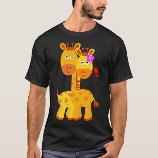Giraffe Jubileum Verloving Klassieke T-S T-shirt (Voorkant)