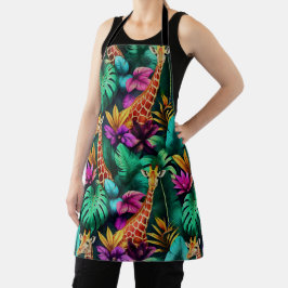 Giraffe Jungle Droom Naadloos Oppervlak Patroon Schort