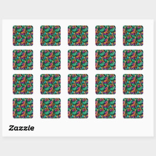 Giraffe Jungle Droom Naadloos Oppervlak Patroon Vierkante Sticker