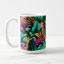 Giraffe Jungle Droom Naadloos Oppervlaktepatroon Koffiemok
