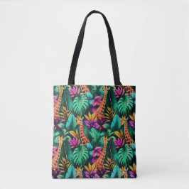 Giraffe Jungle Droom Naadloos Oppervlaktepatroon Tote Bag